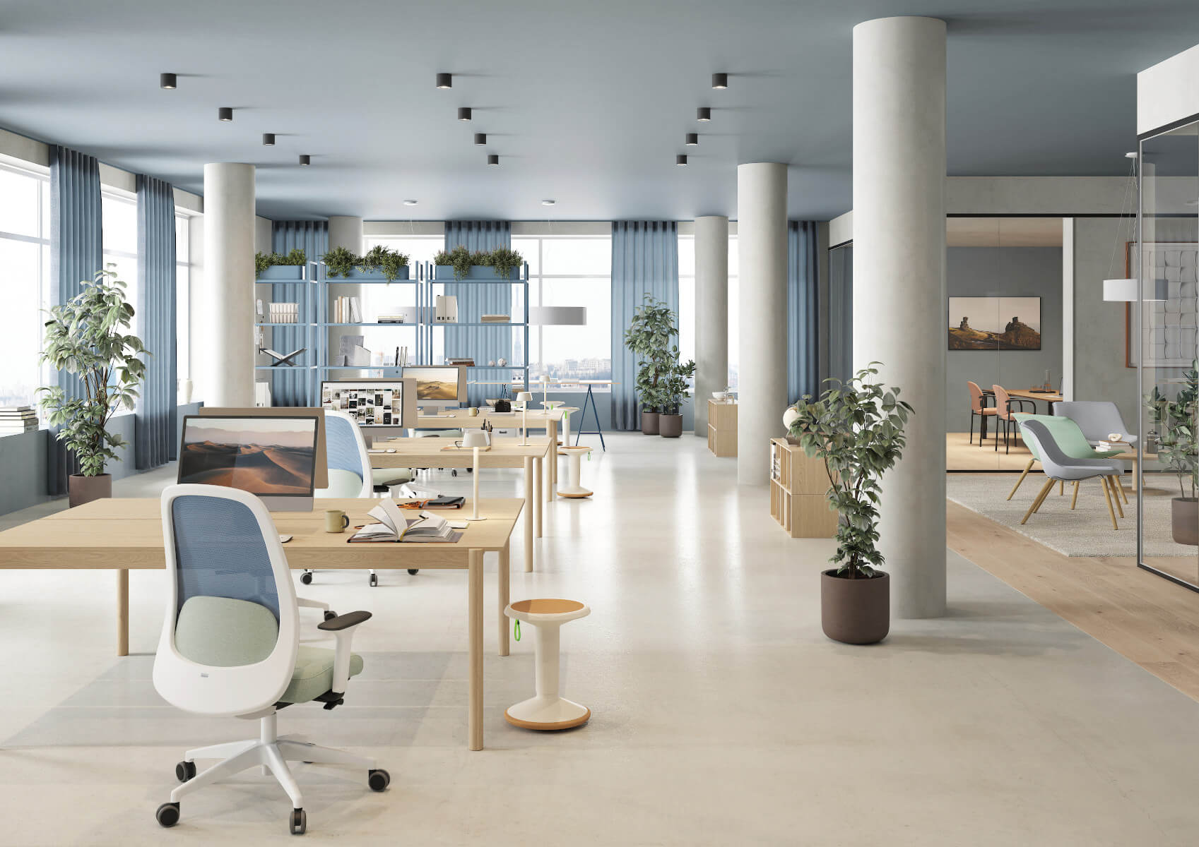 Interstuhl HEJis3 HJ266 ergonomischer Bürostuhl mit dynamischer Sitzmechanik für gesundes Arbeiten.