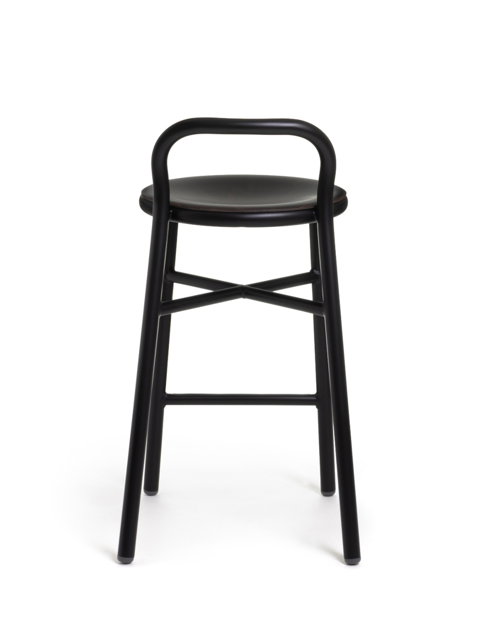 Magis Pipe Barhocker 67 cm, Buche/Schwarz, minimalistischer Barstuhl, robust, hochwertiges Design aus Italien