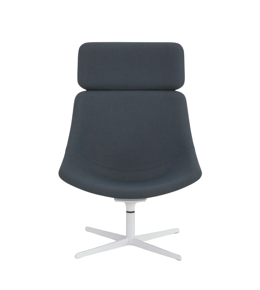 Auki Loungesessel mit Kopfstütze, drehbarem Kreuzfuß