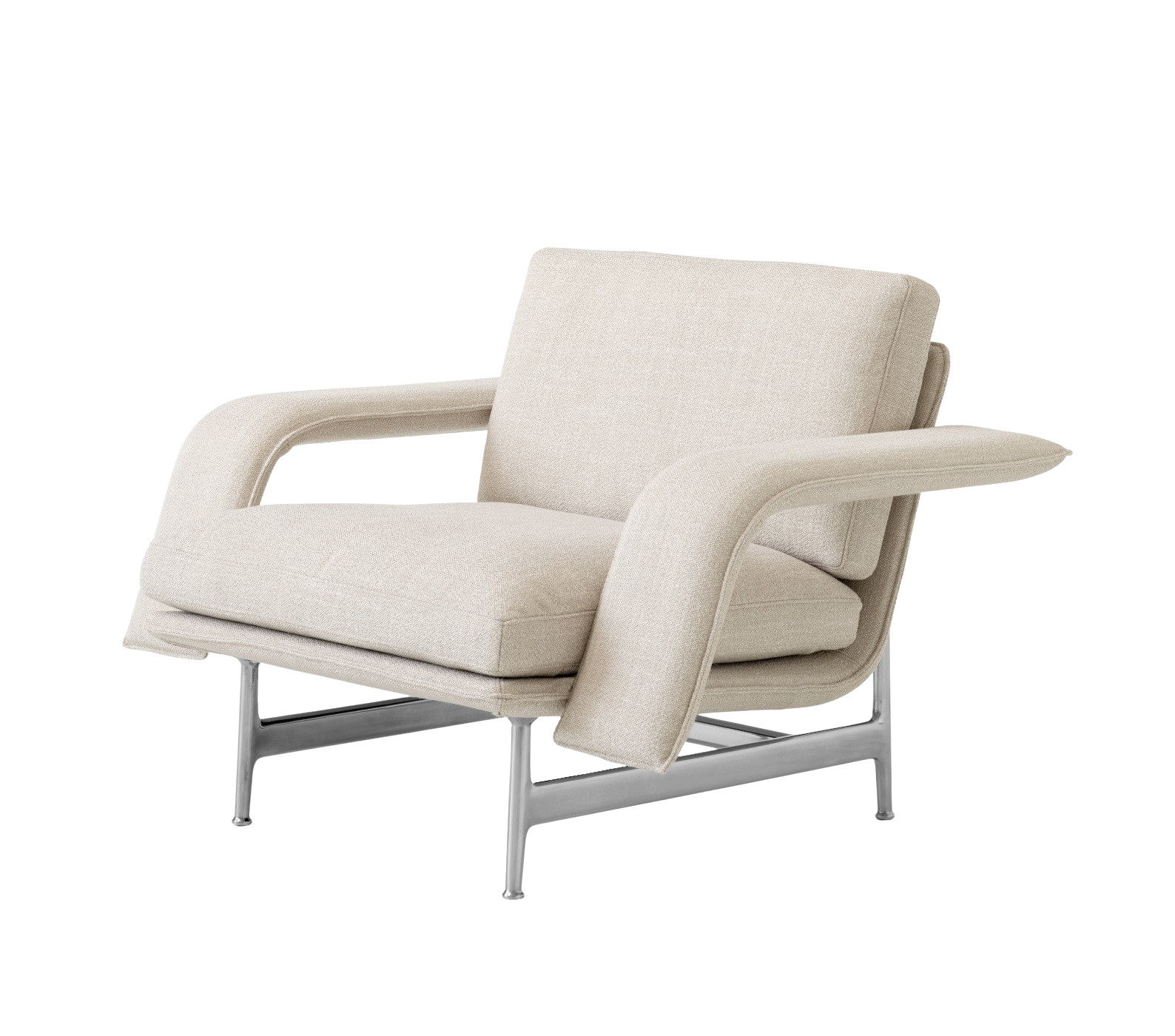 Meantime AV29 Lounge Chair, polished aluminium / ecriture 0210
