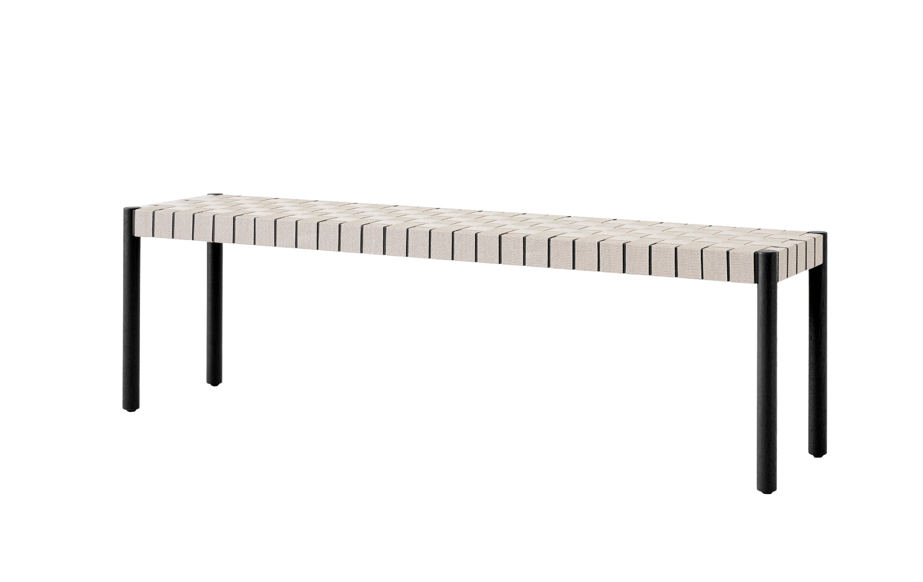 &Tradition Betty TK5 Bank, Eiche schwarz mit Naturgewebe, skandinavisches Design – elegant im Ess- oder Wohnzimmer