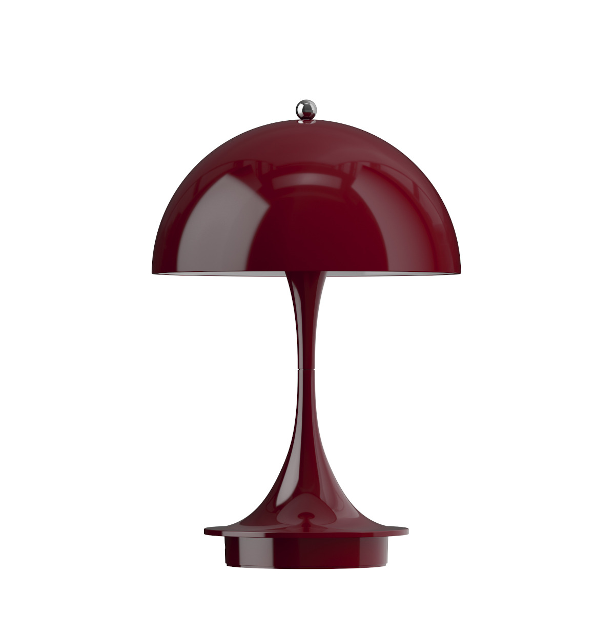 Panthella 160 Portable LED-Leuchte in Opaque Burgundy von Louis Poulsen, skandinavisches Design, dimmbar, mobil einsetzbar