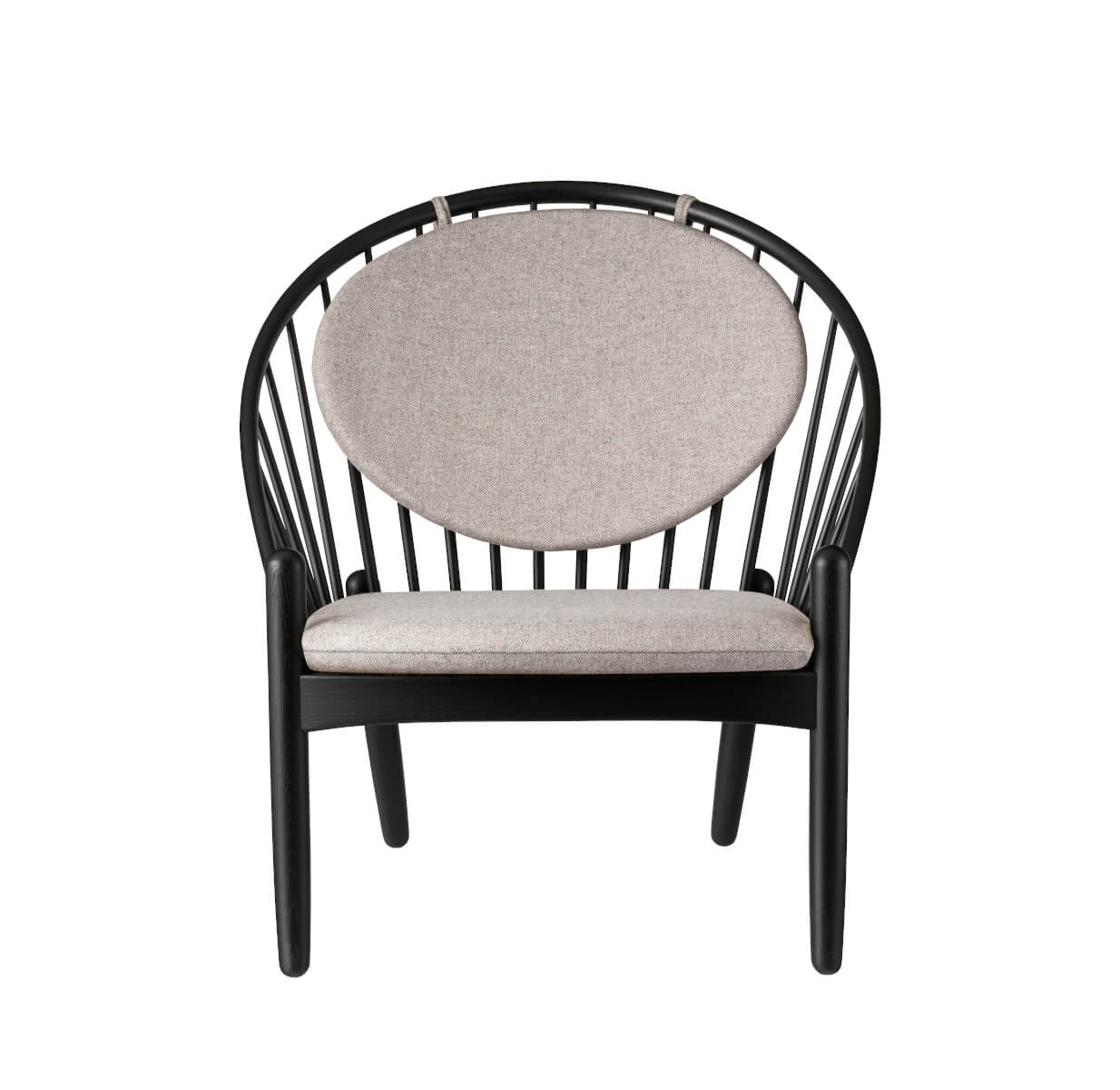 FDB Møbler J166 Jørna Sessel, Eiche schwarz, hellgrau, nachhaltig, funktional, skandinavischer Stil