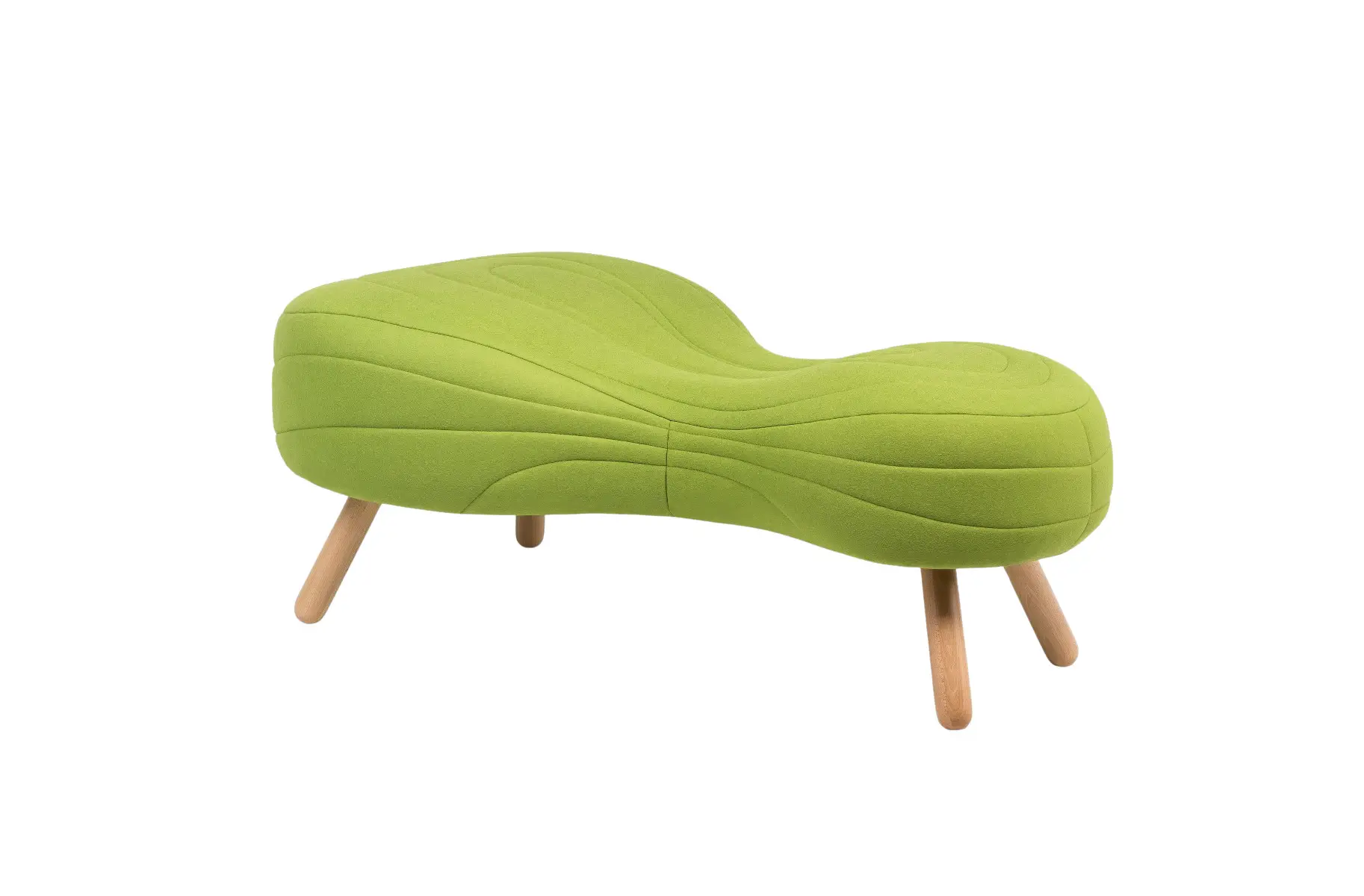 Noti Bouli Sofa 2-Sitzer mit Holzbeinen in Grün