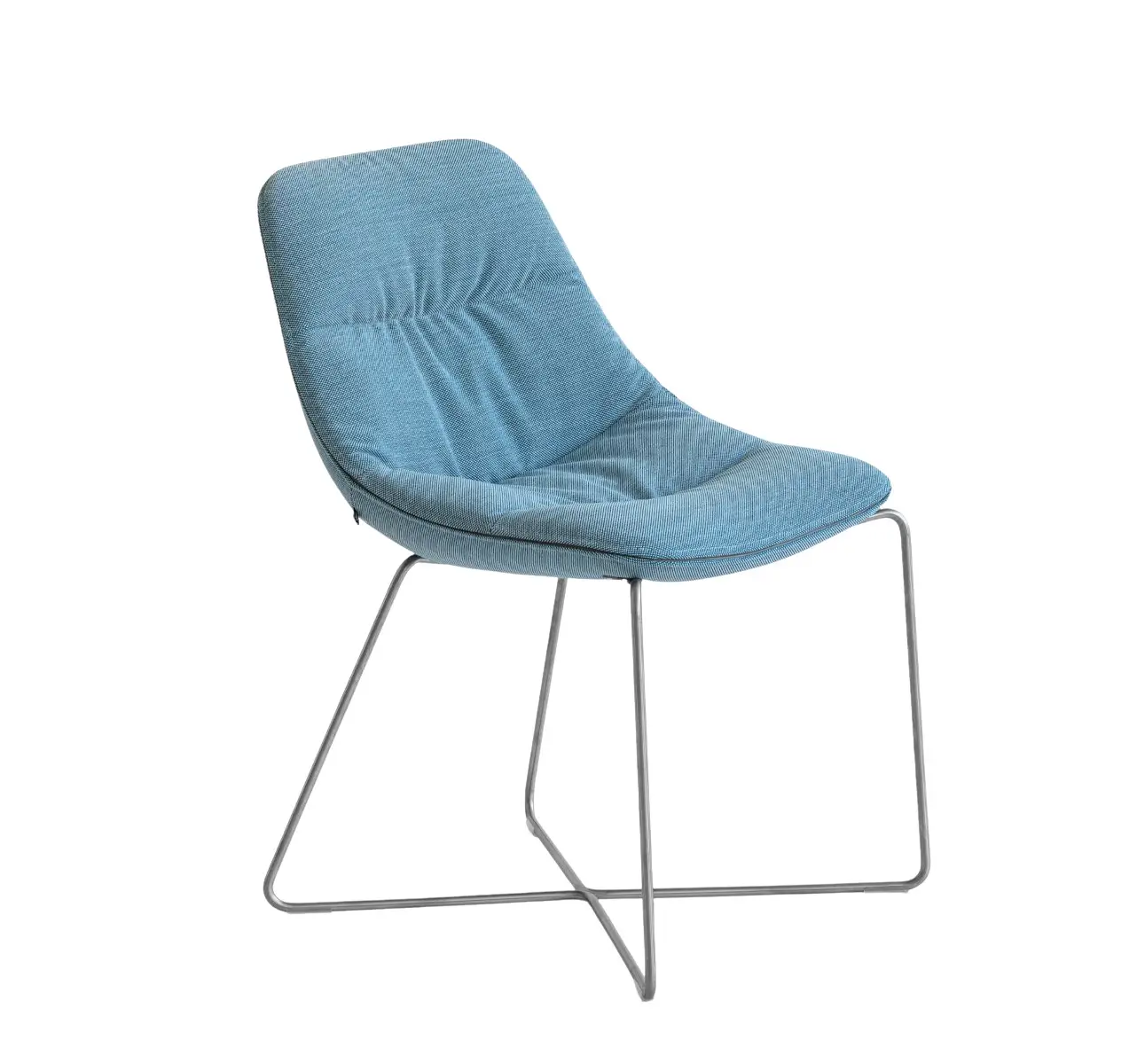 Noti Mishell Soft Stuhl in Blau mit filigranem Kufengestell