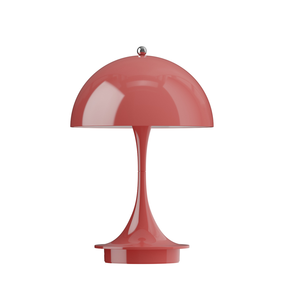 Kabellose Panthella 160 Portable Tischleuchte von Louis Poulsen in Opaque Coral, dimmbar, LED, ikonisches Design
