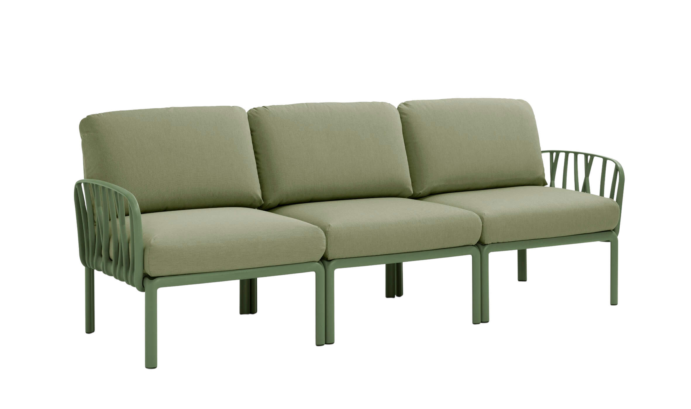 Nardi Komodo Gartensofa 3-Sitzer, agave/giungla Sunbrella, wetterfest, langlebig, modernes italienisches Design