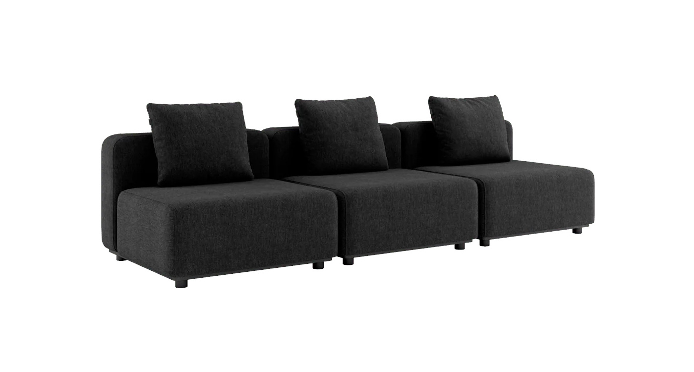Cobana Loungesofa 3-Sitzer ohne Armlehnen, cobana schwarz