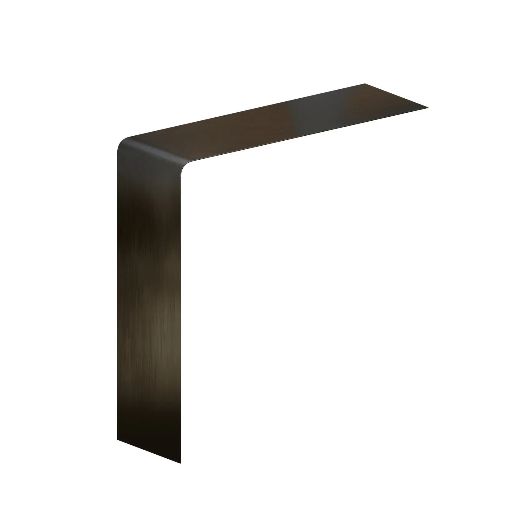 Zeus Wing Shelf Wandkonsole Schwarz aus gebogenem Stahlblech mit puristischem Design.