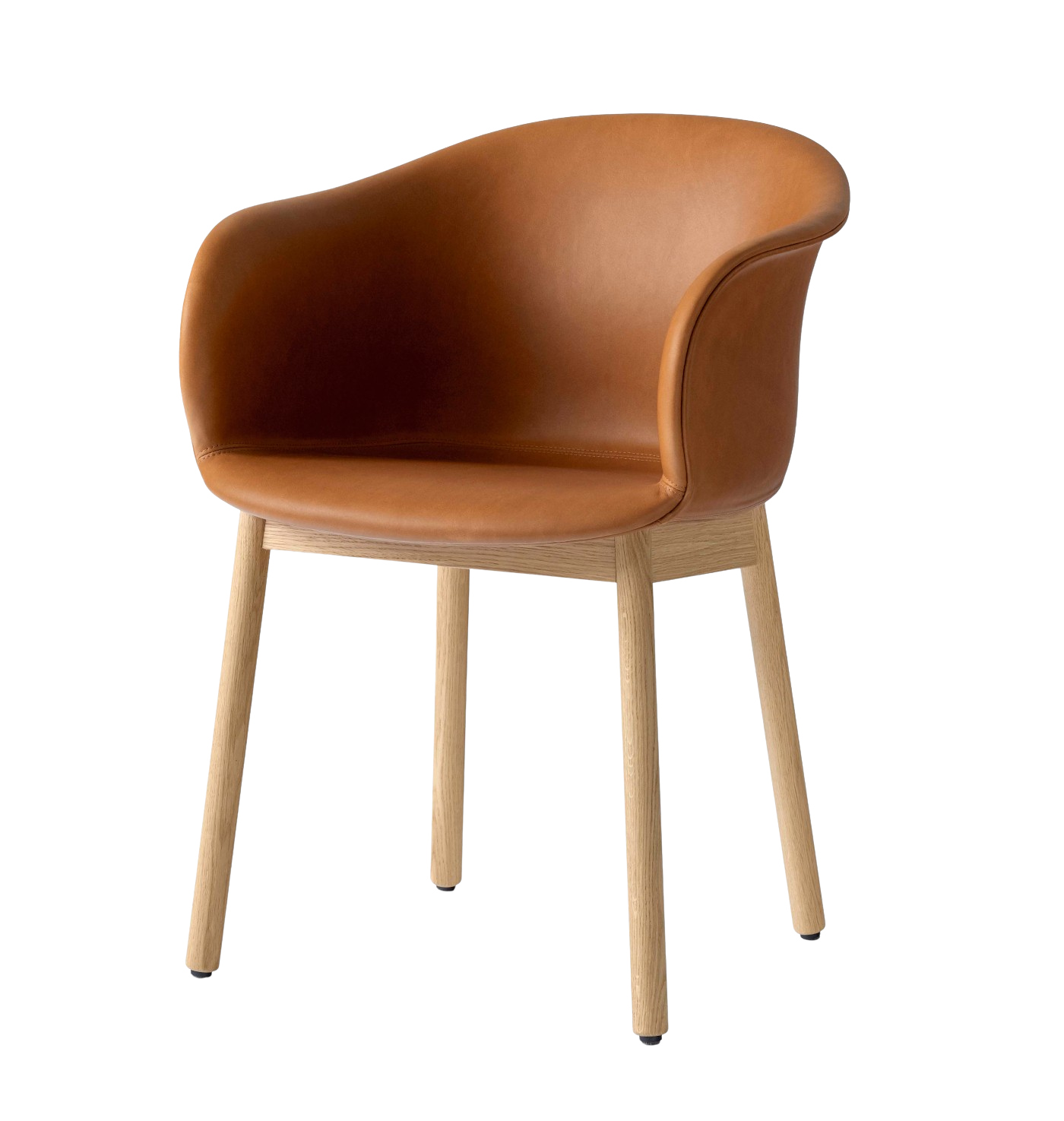 Elefy JH31 Armlehnstuhl, eiche natur / noble aniline leder cognac