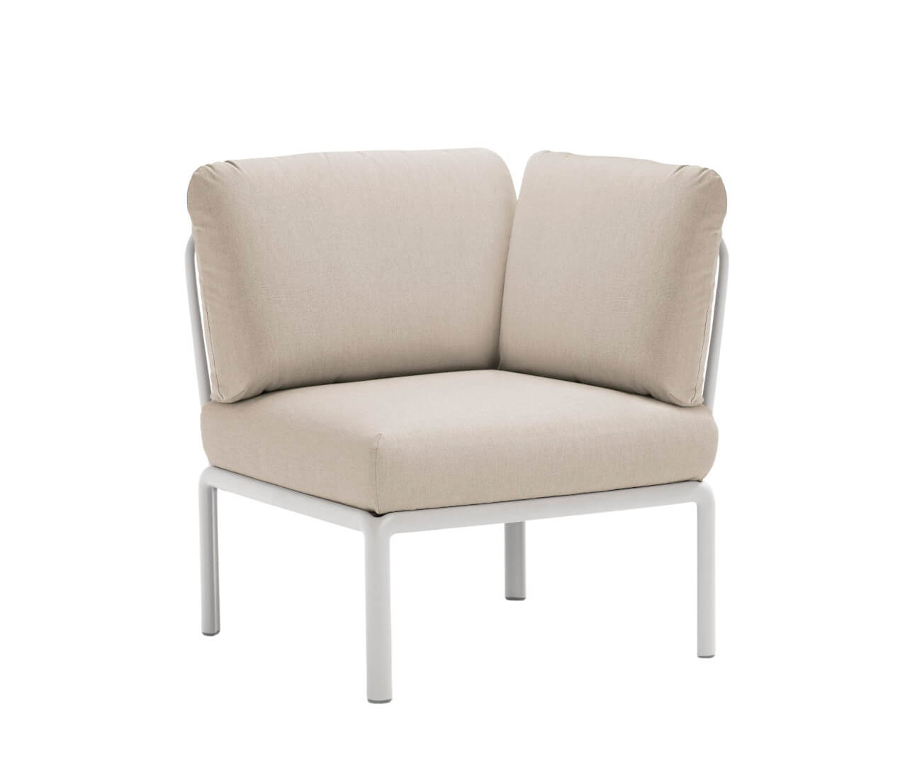 Nardi Komodo Modulsofa Eckelement weiß, Outdoor-Sofa, wetterfest, langlebig, modernes Design aus Italien