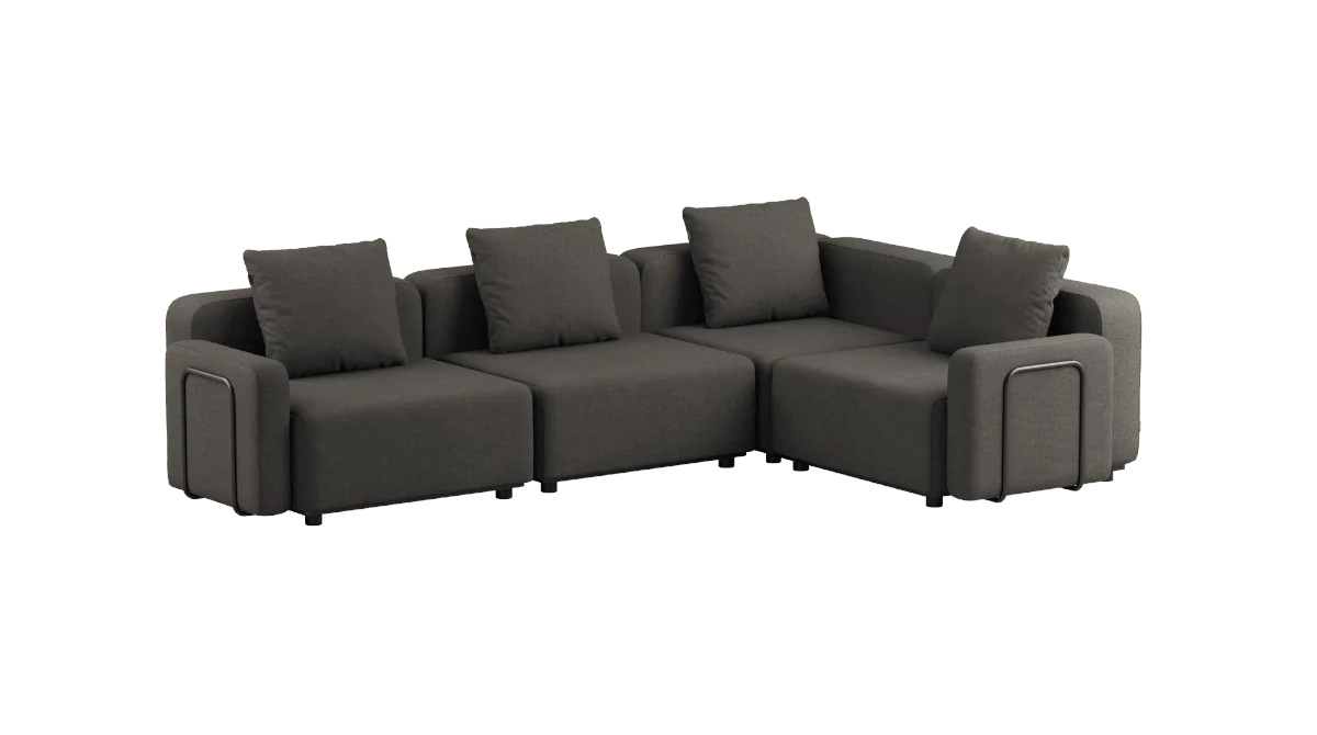 Cobana Ecksofa 4-Sitzer mit Armlehne, kirra noir