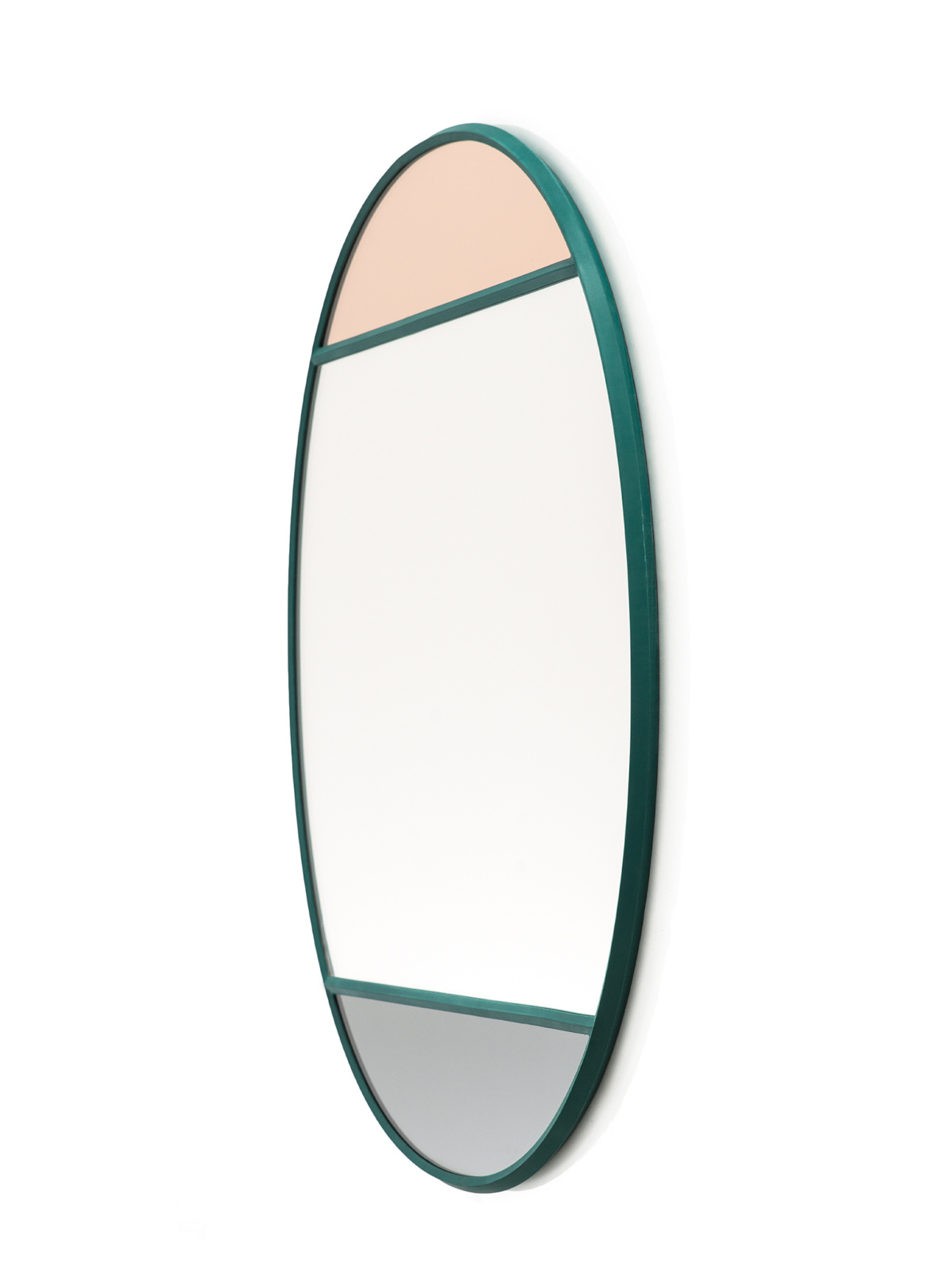 Vitrail Wandspiegel, oval, 50 x 60 cm, hellgrau / mehrfarbig