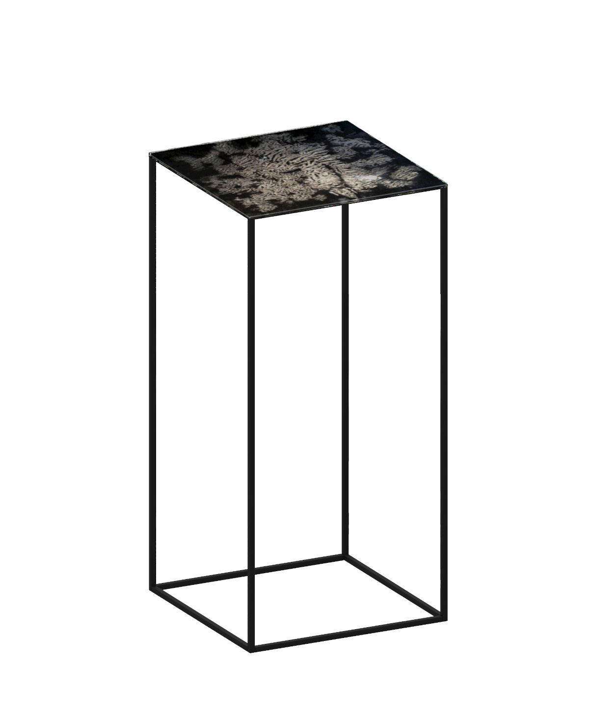 Slim Irony Art Beistelltisch, 31 x H 64 cm, schwarz / kunstglas