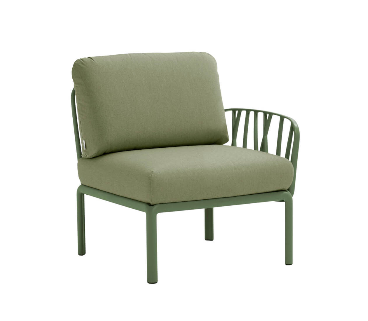 Nardi Komodo Modulsofa Seitenelement, agave/giungla Sunbrella, wetterfest, langlebig, italienisches Design