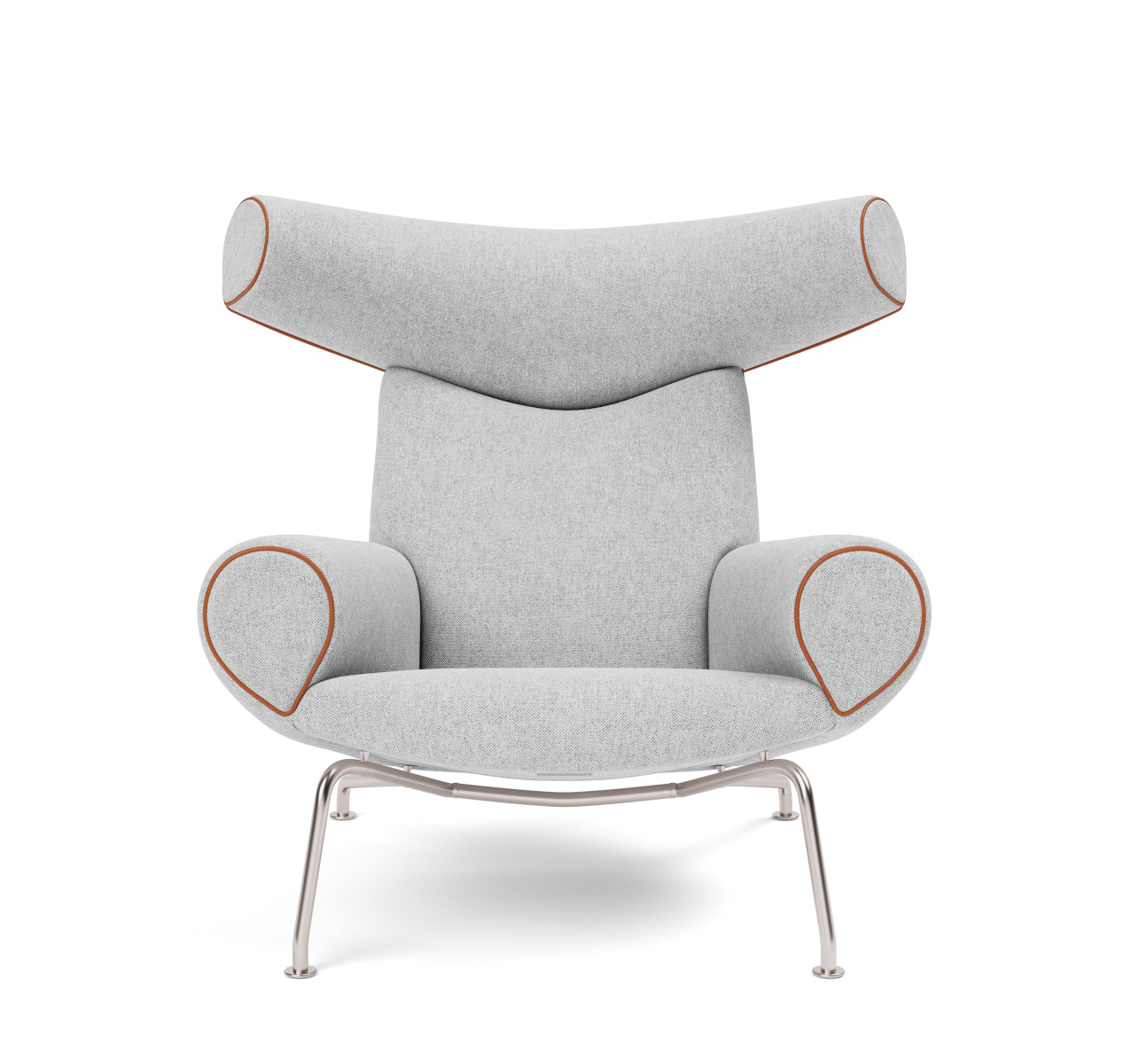 Wegner Ox Chair, brushed steel / hallingdal 116