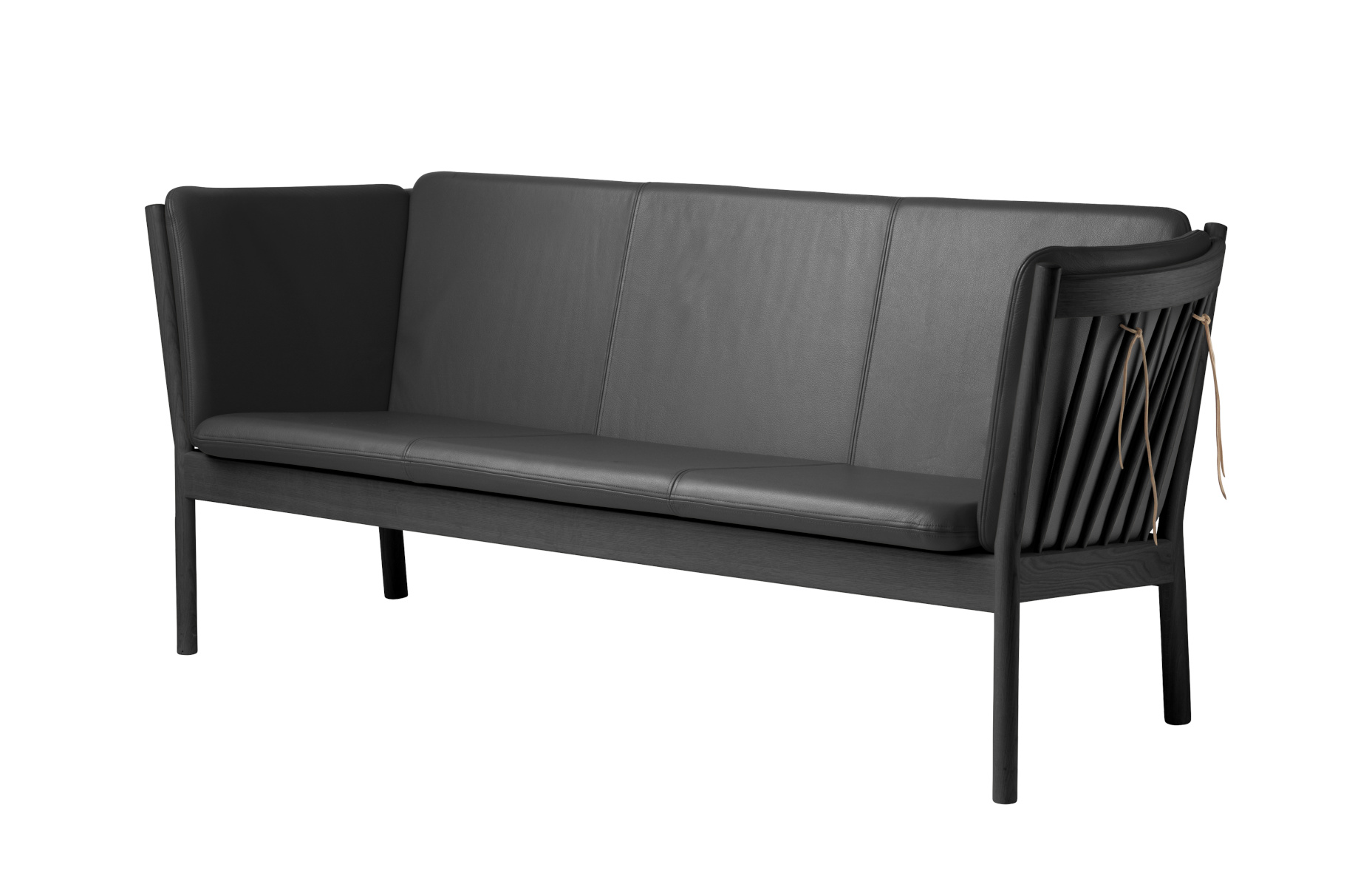 J149 Sofa 3-Sitzer, eiche schwarz / dunkelgrau