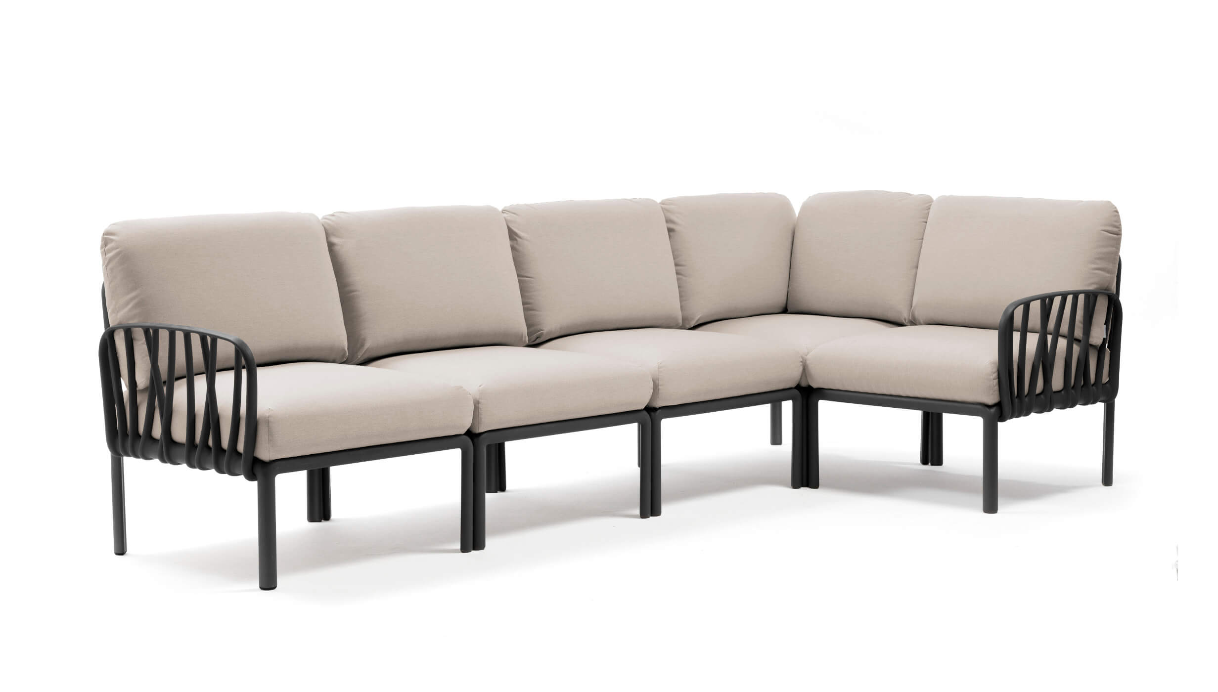 Nardi Komodo 5 Gartensofa anthrazit, modular, wetterfest, Outdoor-Design, langlebig, Made in Italy