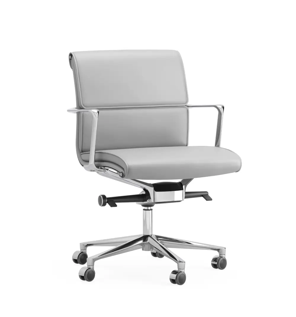 ICF Una Chair 917 Executive Low Back 5 Star Base Bürostuhl mit niedriger Rückenlehne, Armlehnen und Aluminium-Fußkreuz mit Rollen.