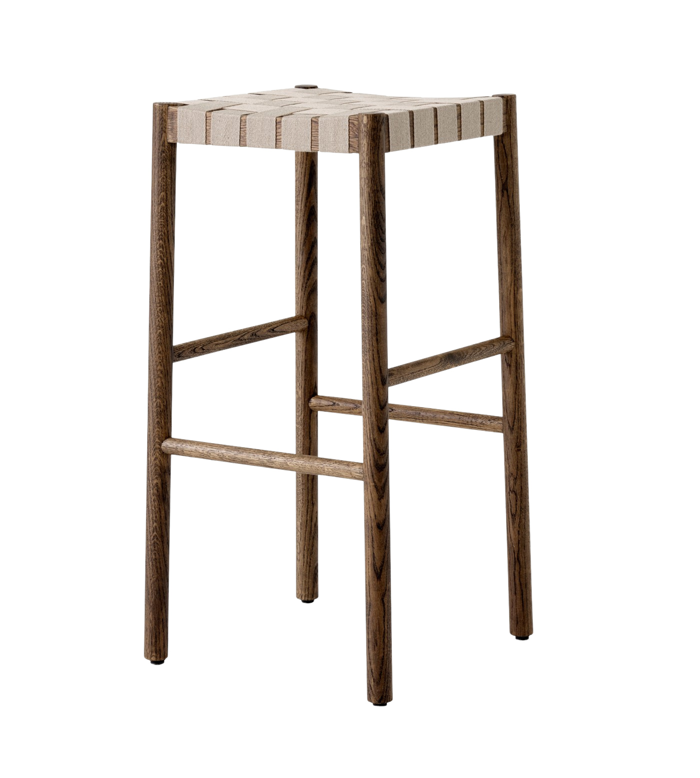 &Tradition Betty TK8 Barhocker, Eiche geräuchert, Gewebe natur – stilvoll am Küchentresen oder in moderner Bar
