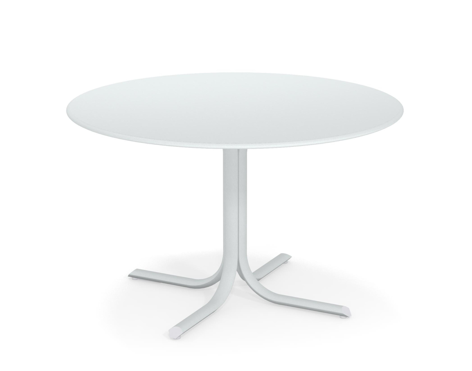 Table System mit runder Tischkante, Ø 117 cm, weiß