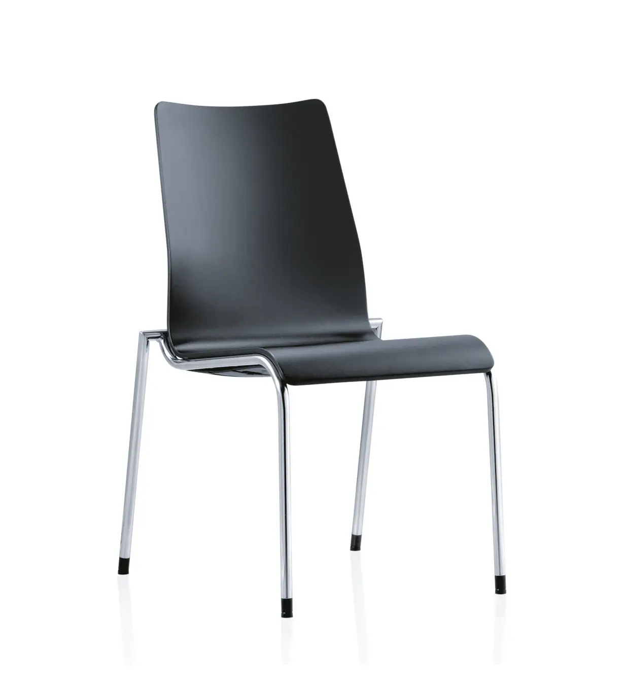 Girsberger 2900 Stuhl mit verchromtem Vierfußgestell und ergonomischer Sitzschale für Konferenzräume, Wartebereiche und Besprechungsräume.