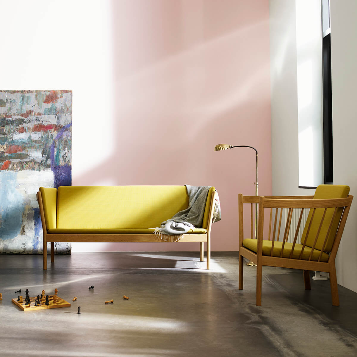 FDB Møbler J149 Sofa 3-Sitzer im Wohnzimmer, bequem, hochwertig verarbeitet und modernes dänisches Design