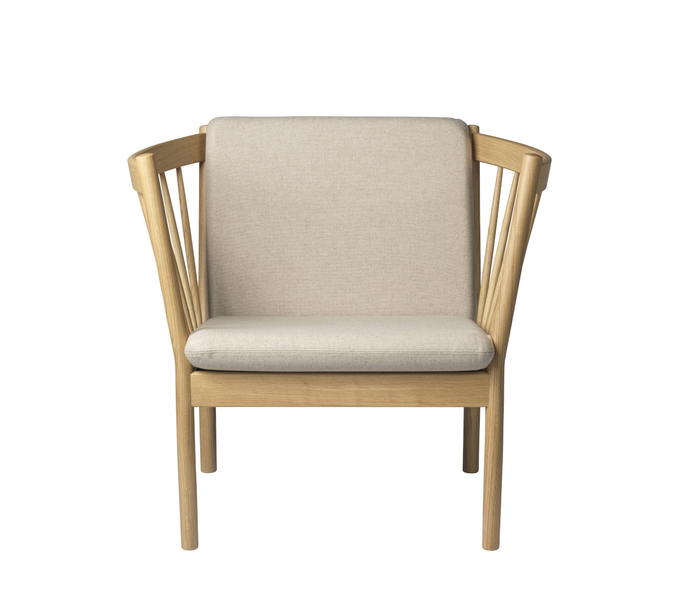 FDB Møbler J146 Sessel, ergonomisch, Eiche natur, beige, funktional, nordisches Design, langlebig