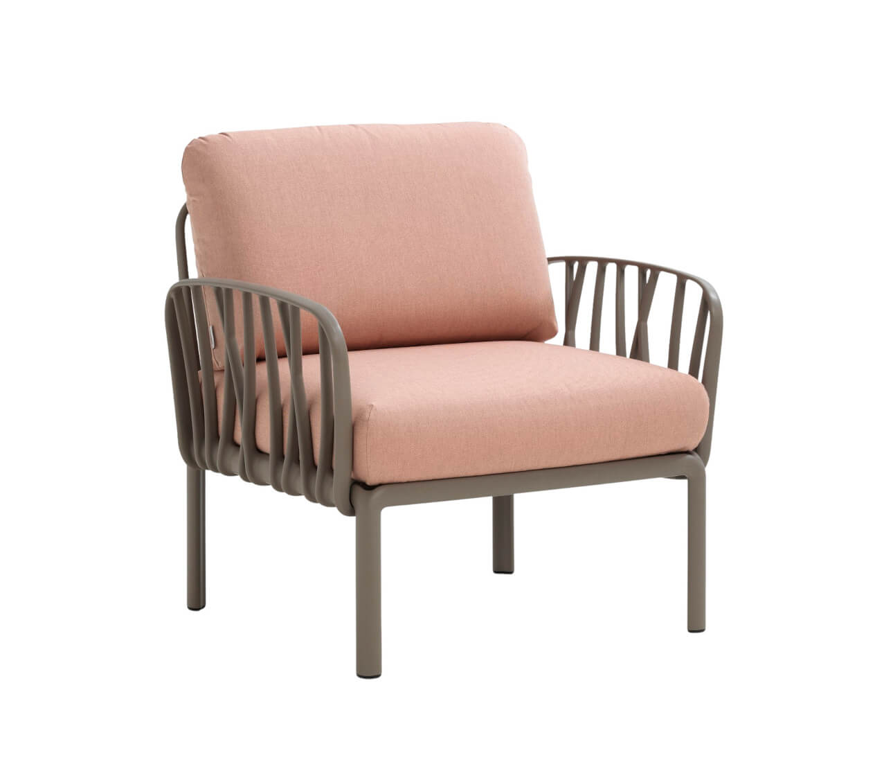 Nardi Komodo Poltrona Sessel, tortora/rosa quarzo, Outdoor-Stuhl, wetterfest, leicht, modernes italienisches Design