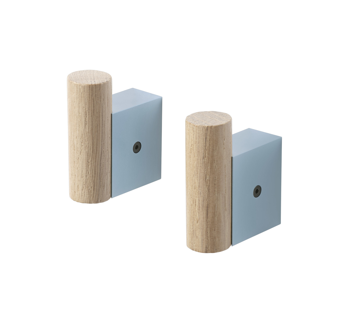 Attach Garderobenhaken 2er-Set, eiche / pale blue Attach Garderobenhaken 2er-Set, eiche / pale blue