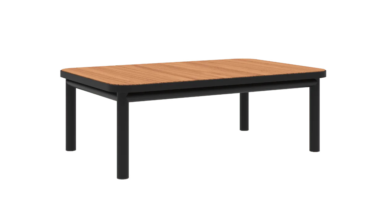 Kirra Couchtisch, 110 x 70 cm, schwarz / teakholz