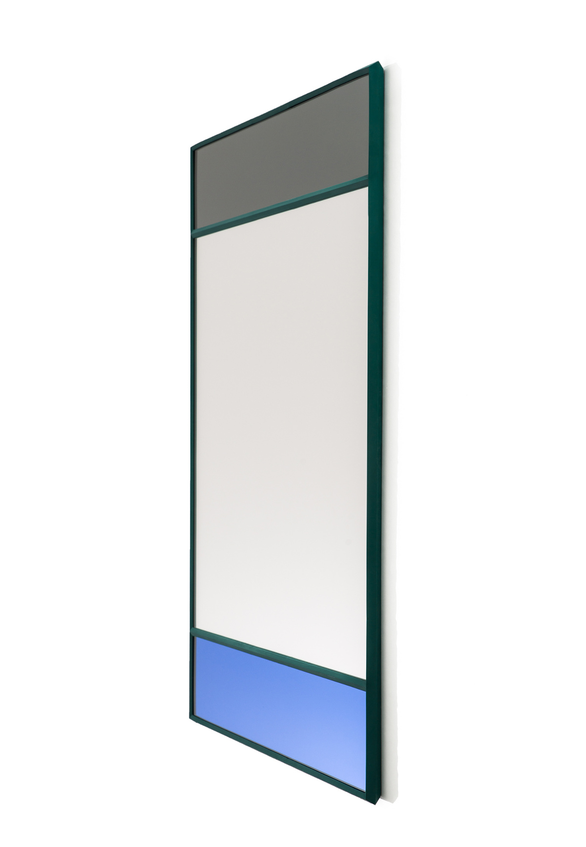 Vitrail Wandspiegel, 50 x 50 cm, hellgrau / mehrfarbig