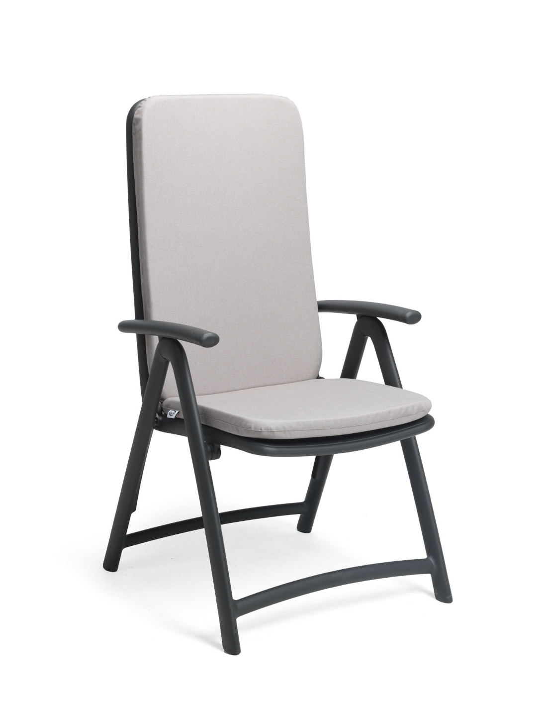 Nardi Darsena Klappstuhl mit Sitzauflage grigio, wetterfest, leicht, komfortabel, italienisches Outdoor-Design