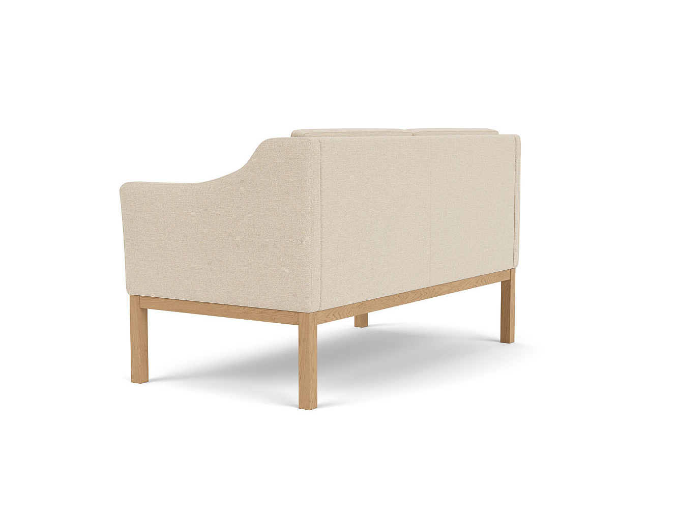 FDB Møbler L45 2-Sitzer Sofa, beige Polster, Eiche natur, skandinavisches Design, nachhaltig, funktional
