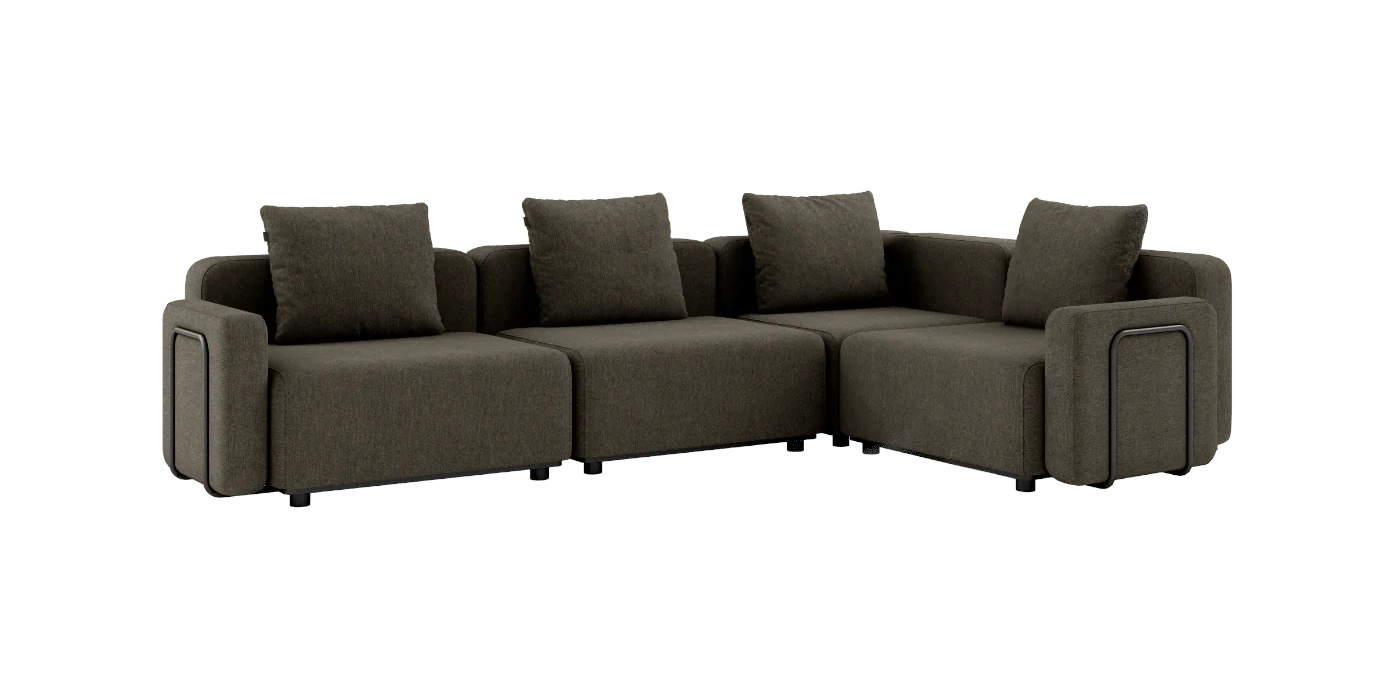 Cobana Ecksofa 4-Sitzer mit Armlehne, cobana braun