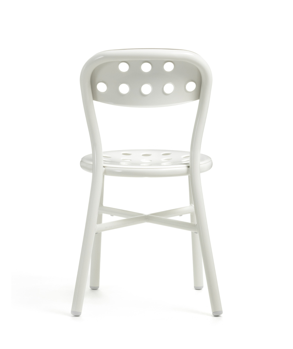 Magis Pipe Stuhl weiß, italienisches Design, kompakt, stapelbar, ohne Armlehnen, modern, langlebig