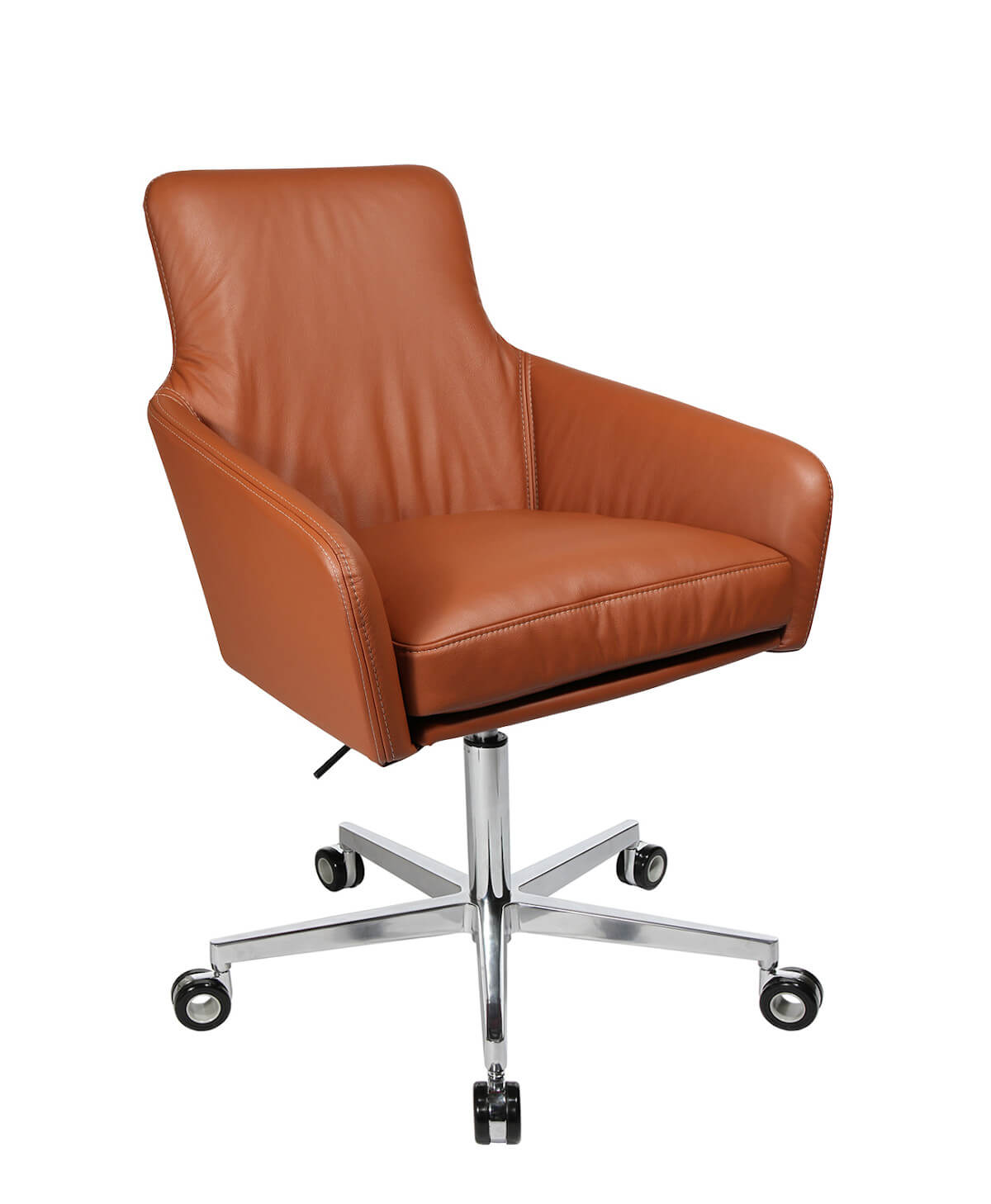 Wagner W-Cube 1CLF Sessel mit 5-Strahl-Gestell aus poliertem Aluminium, moderner Design-Bürosessel