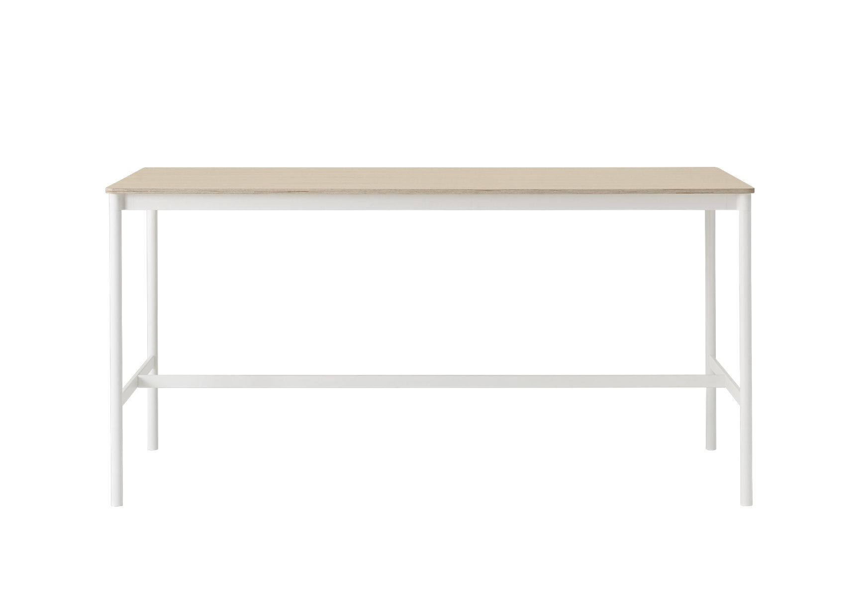 Base Stehtisch, 190 x 85 cm, höhe 95 cm, eichenfurnier / weiß