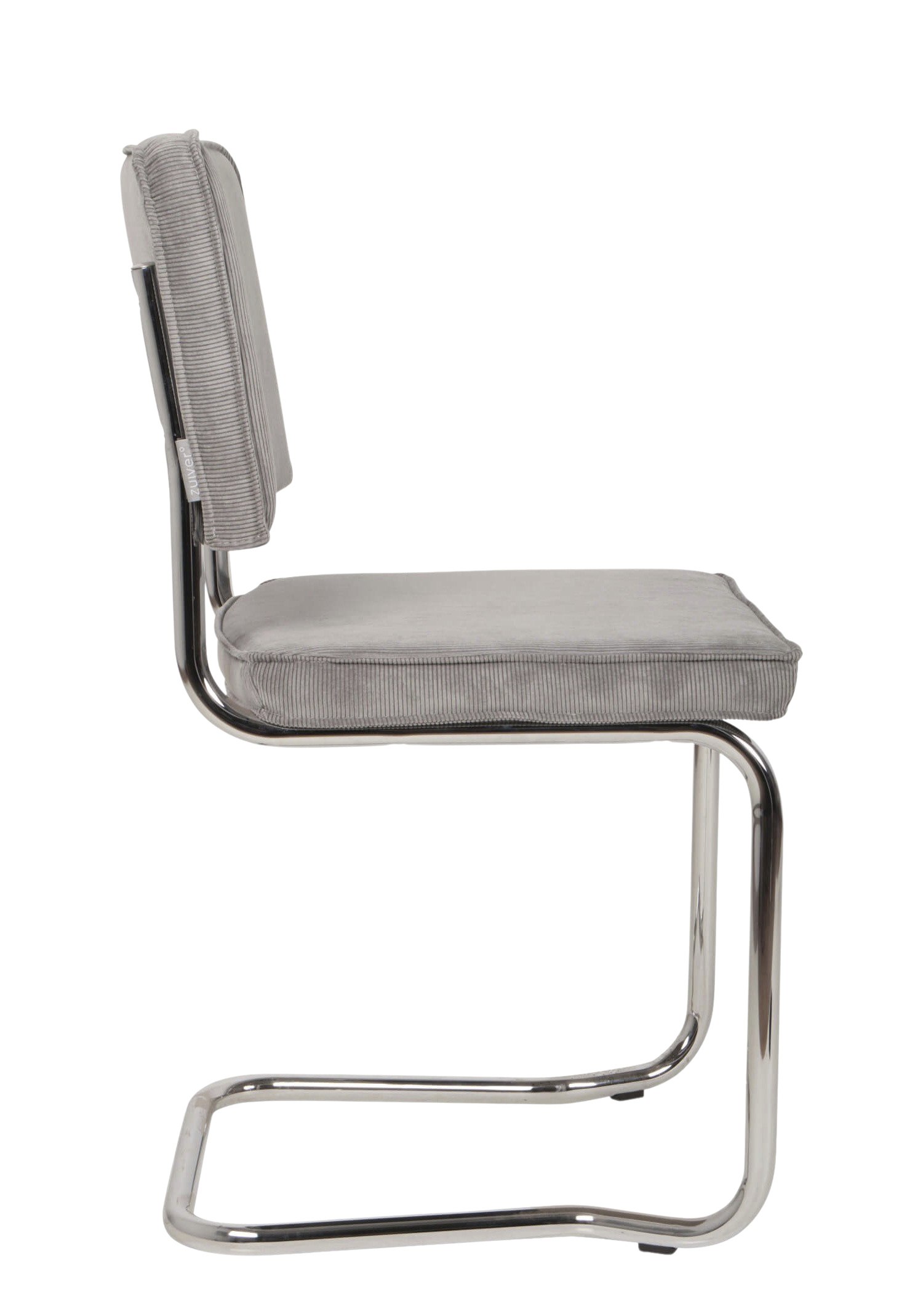 Zuiver Ridge Kink Rib Stuhl in Hellgrau mit modernem Design und komfortabler Rückenlehne für stilvolle Esszimmer