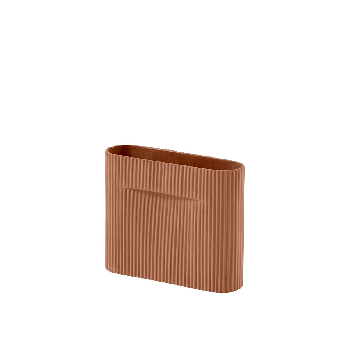 Ridge Vase, höhe 16,5 cm, terracotta