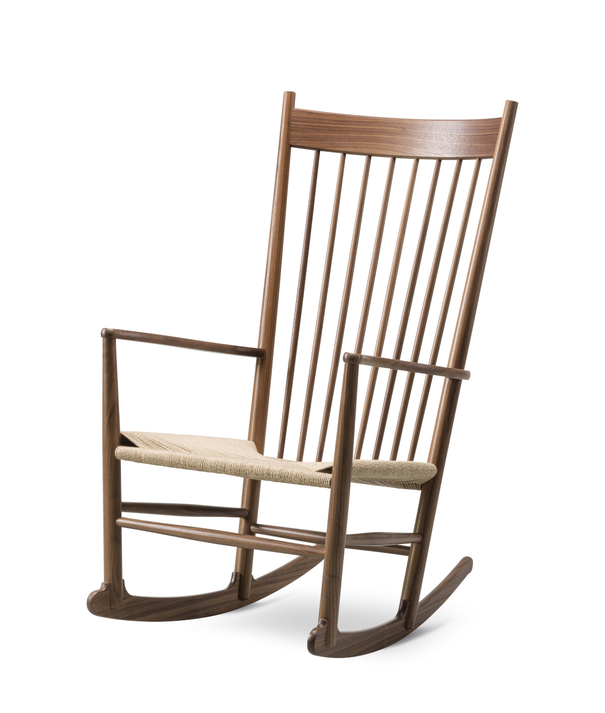 Wegner J16 Rocking Chair, walnuss geölt / naturgeflecht