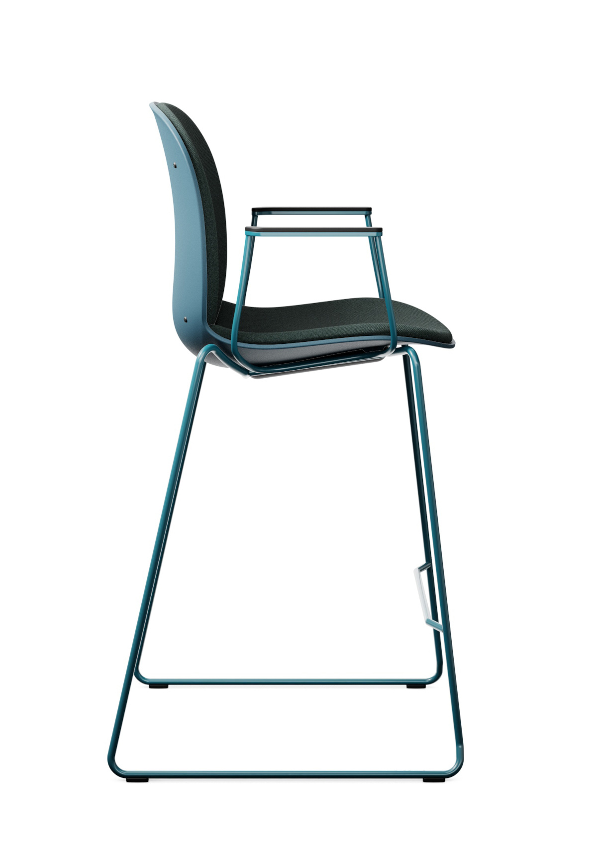 Noor Up 6090SB Barhocker, Kufengestell, Kunststoffschale, Sitz und Rücken gepolstert