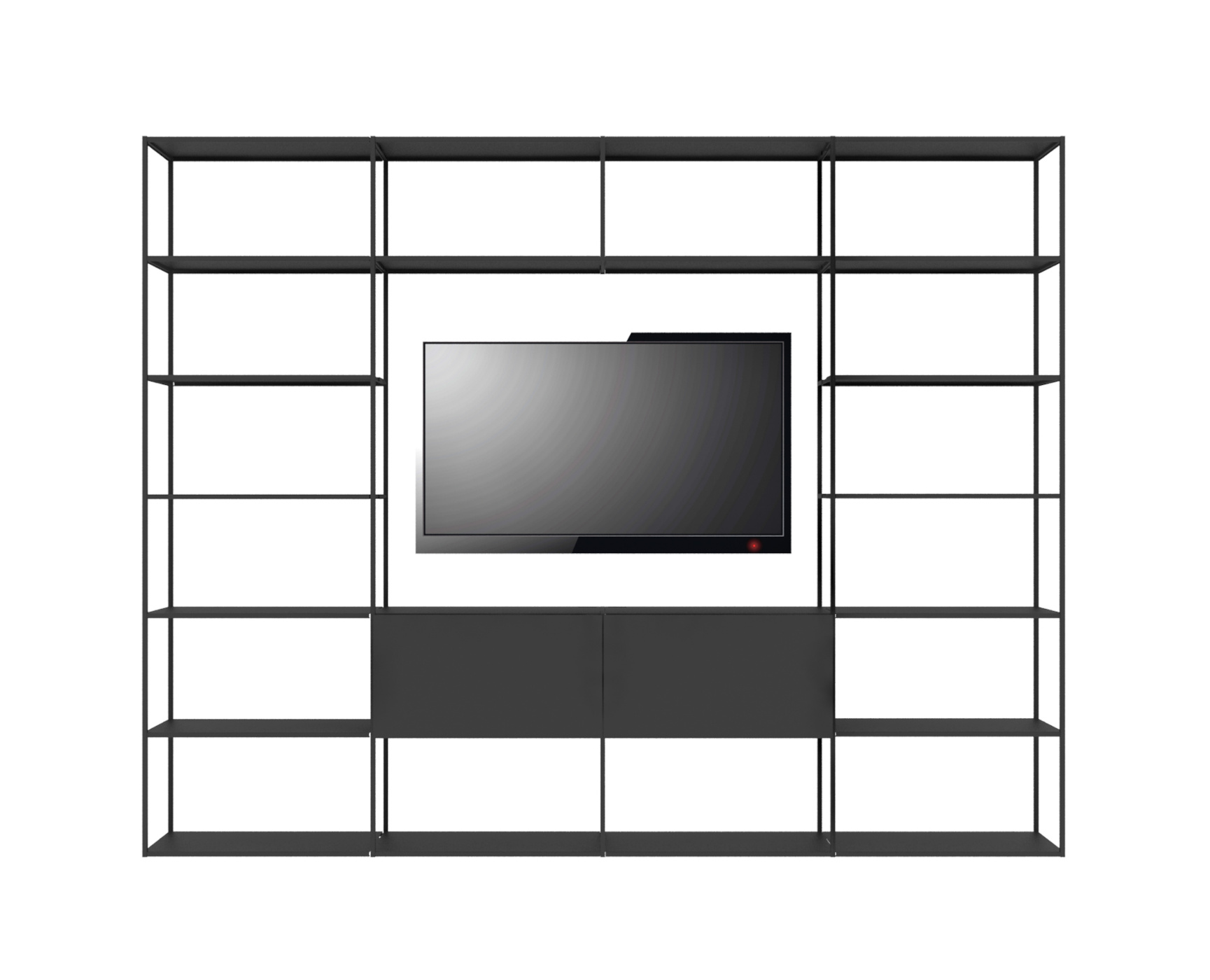 Easy Irony TV Bücherregal, 146 x H 226 cm, kupferschwarz