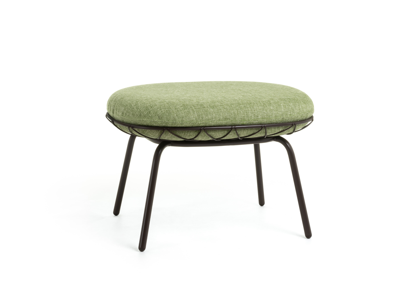 Magis Piña Outdoor Ottoman, marrone/grün, moderner Hocker, wetterfest, komfortabel, italienisches Design