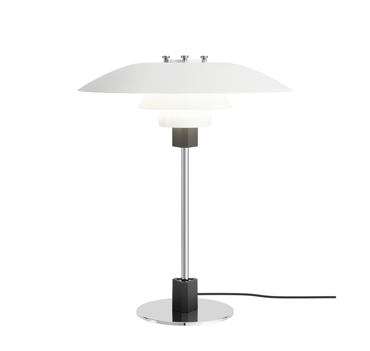 Louis Poulsen PH 4/3 Tischleuchte mit dreiteiligem Schirm, blendfreies Licht, zeitloses dänisches Design für Schreibtisch