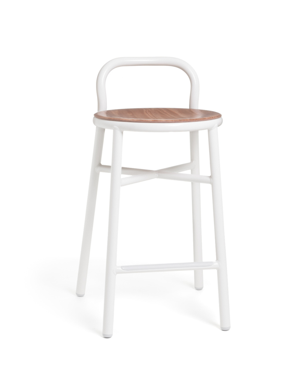 Magis Pipe Barhocker 67 cm, Buche/Weiß, moderner Barstuhl, ergonomisch, langlebig, Design aus Italien