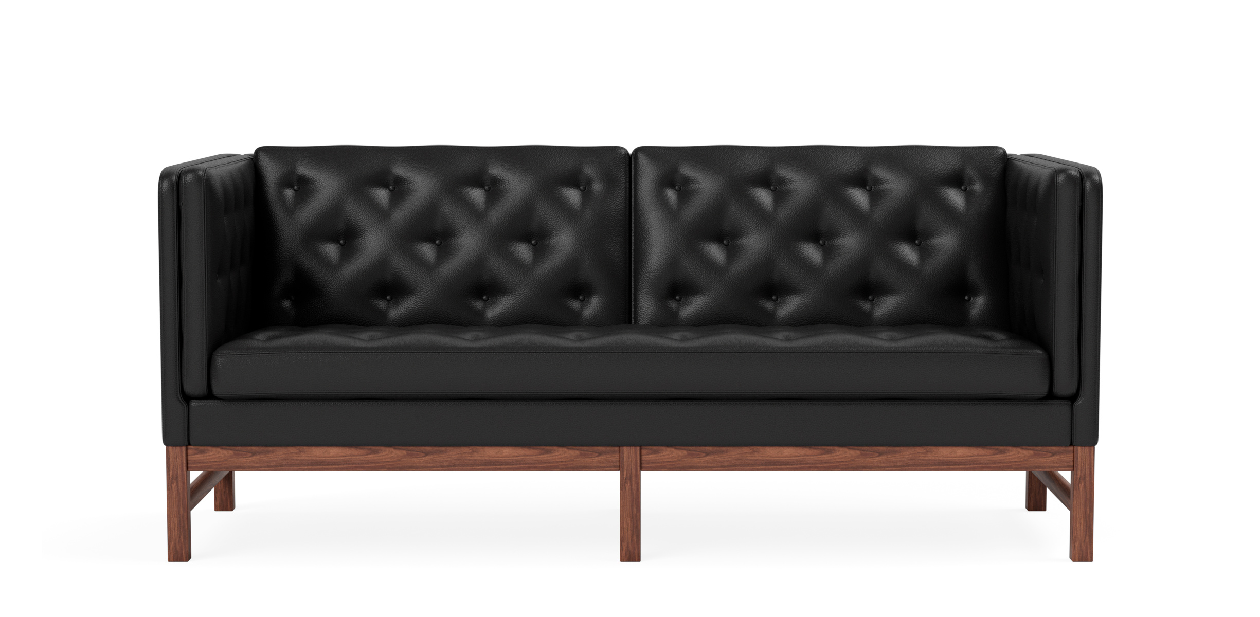 EJ315 Sofa 2,5-Sitzer, walnuss geölt / leder omni 301 schwarz EJ315 Sofa 2,5-Sitzer, walnuss geölt / leder omni 301 schwarz