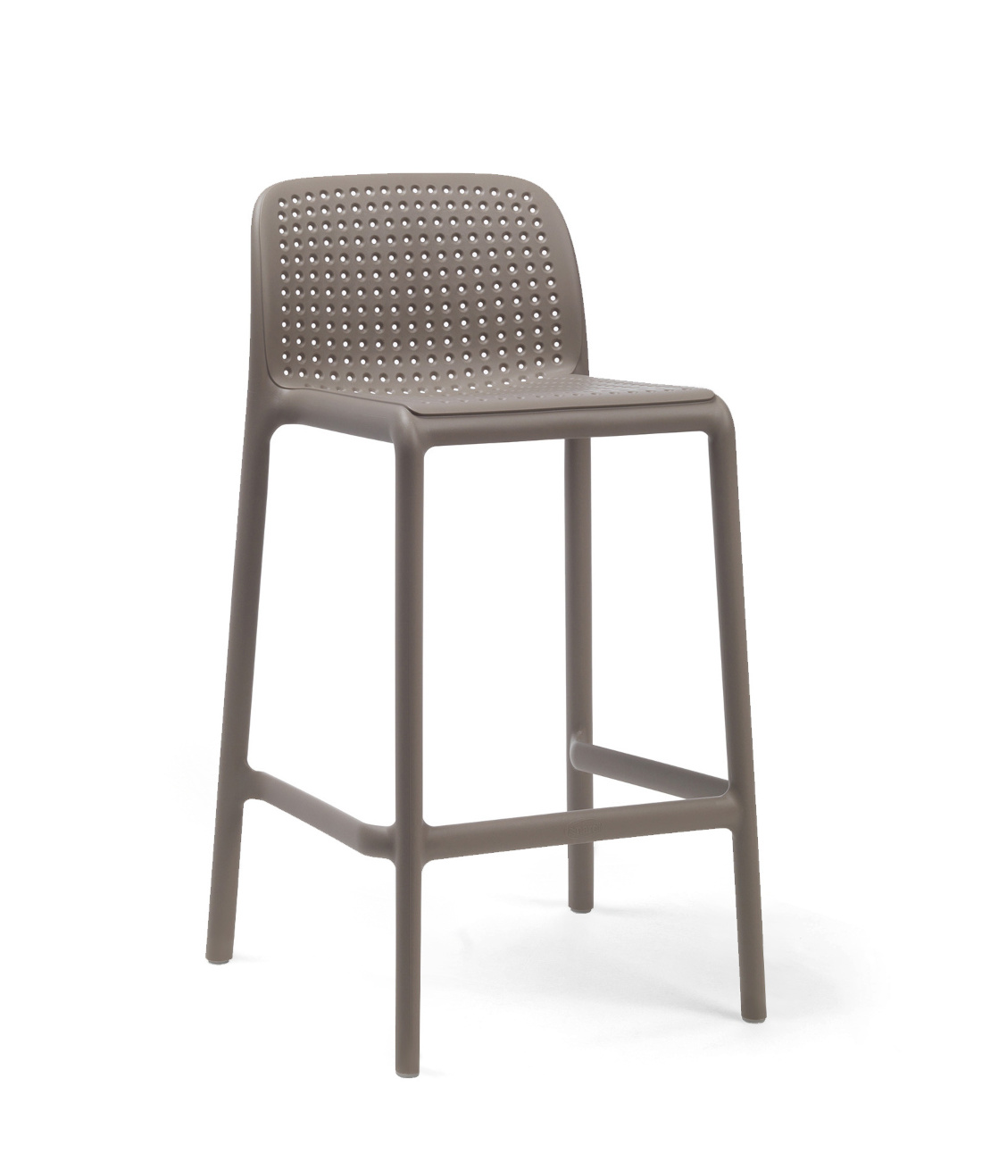 Nardi Lido Barhocker 65 cm, tortora, italienisches Design, wetterfest, leichter Outdoor-Hocker, langlebig