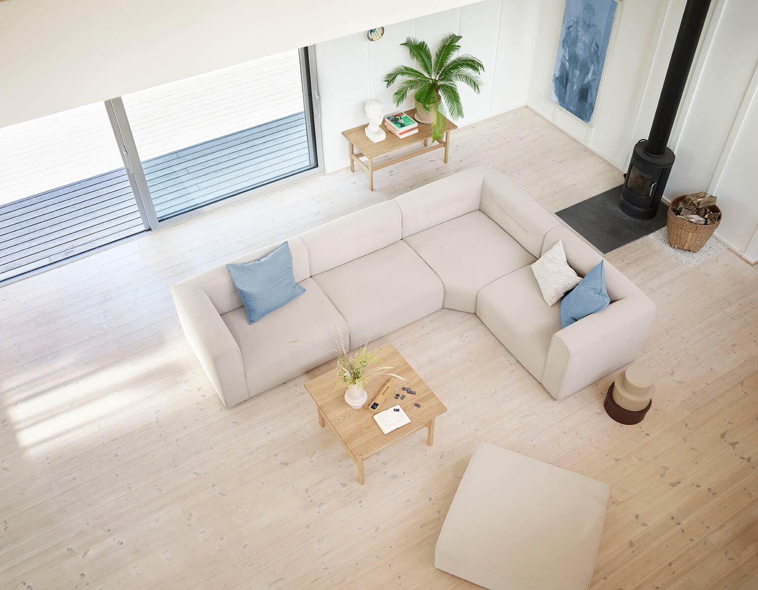 FDB Møbler D33 Couchtisch mit klarer Formensprache – harmonisch kombiniert mit Sofas und Sesseln