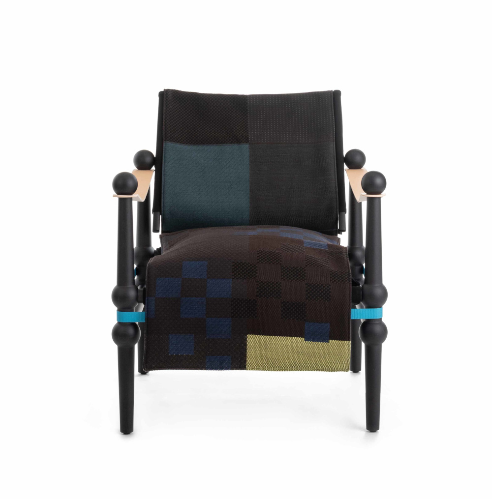 Magis Twain Sessel, schwarzes Buchenholz, ergonomischer Design-Sessel, modern, stabil, elegant